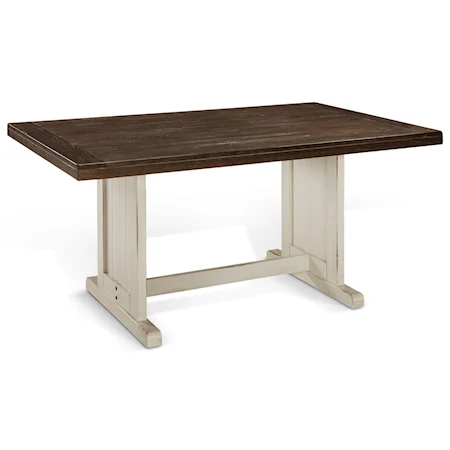Cottage Trestle Table with Two-Tone Finish